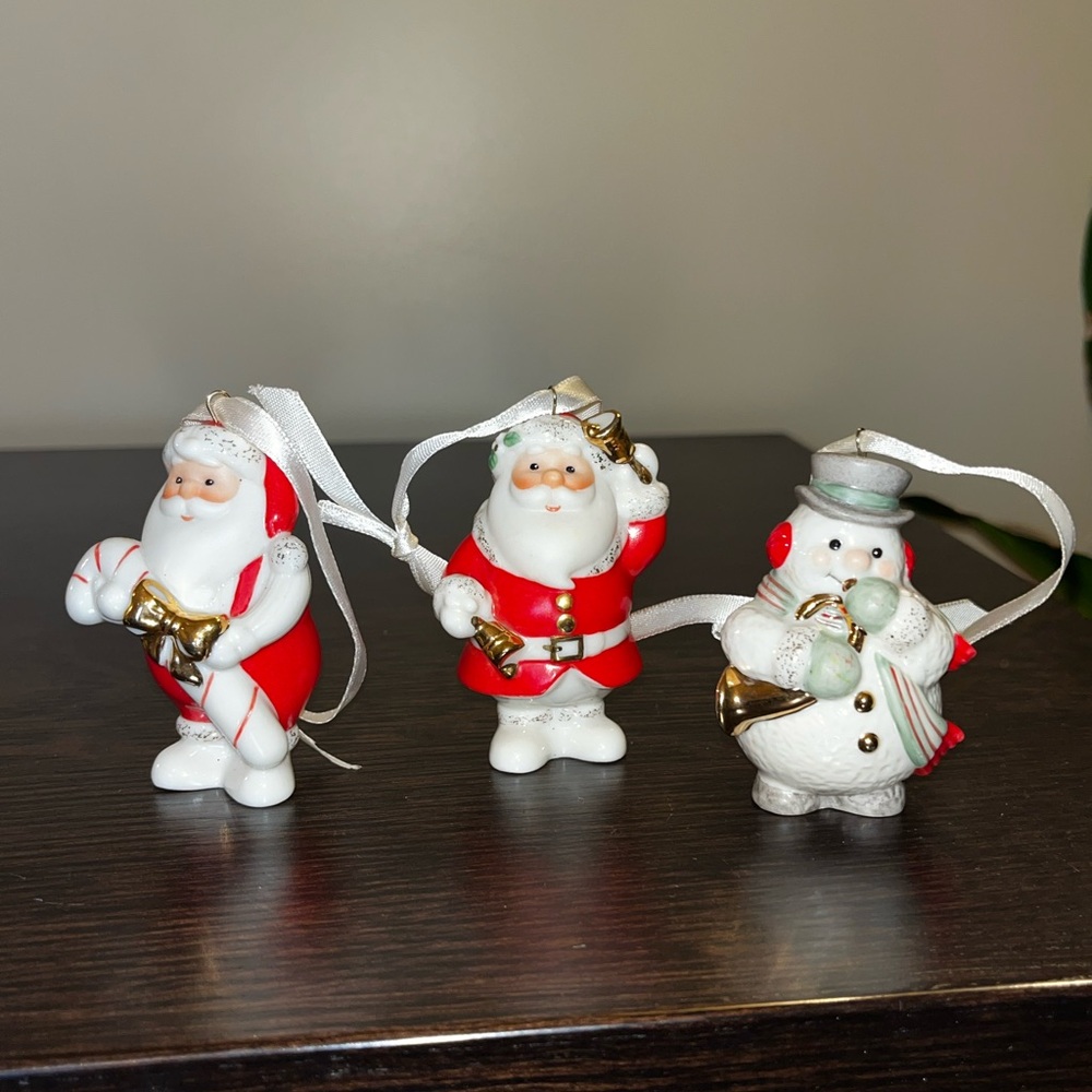 Lenox Ceramic Christmas Ornament Santa Snowman Price Each